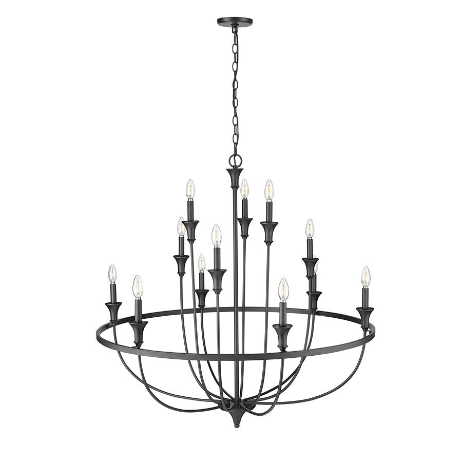 Millennium Lighting Emery 12Lt Chandelier, Black