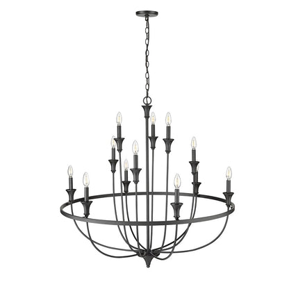 Millennium Lighting Emery 12Lt Chandelier, Black