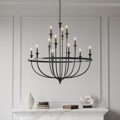 Millennium Lighting Emery 12Lt Chandelier, Black