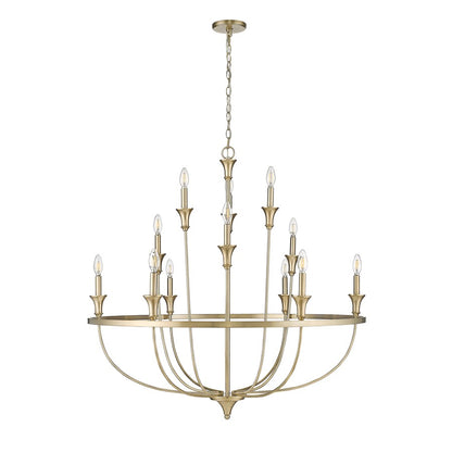 Millennium Lighting Emery 12Lt Chandelier, Modern Gold - 28012-MG