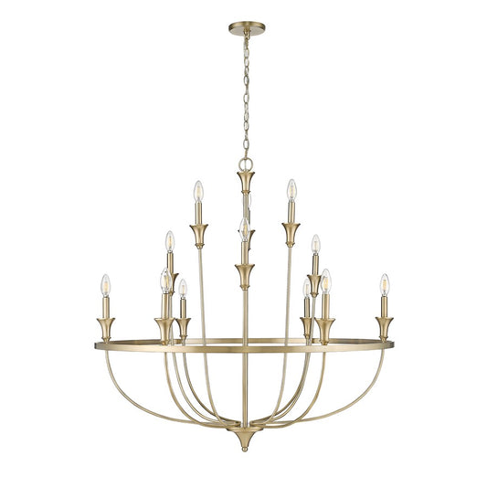 Millennium Lighting Emery 12Lt Chandelier, Modern Gold - 28012-MG