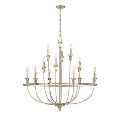 Millennium Lighting Emery 12Lt Chandelier, Modern Gold