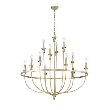 Millennium Lighting Emery 12Lt Chandelier, Modern Gold