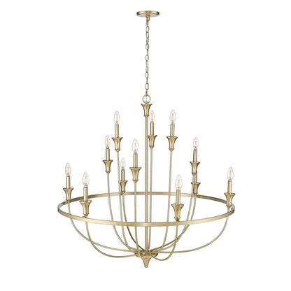 Millennium Lighting Emery 12Lt Chandelier, Modern Gold