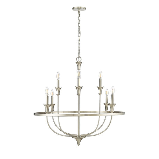Millennium Lighting Emery 8Lt Chandelier, Brushed Nickel - 28108-BN