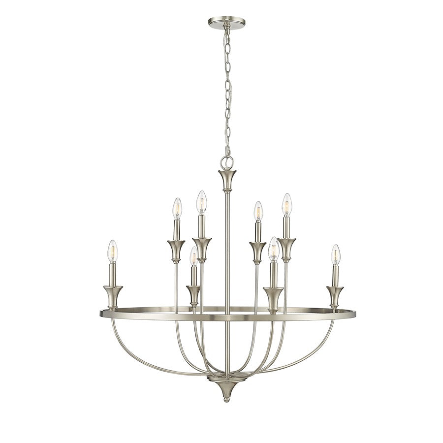 Millennium Lighting Emery 8Lt Chandelier, Brushed Nickel