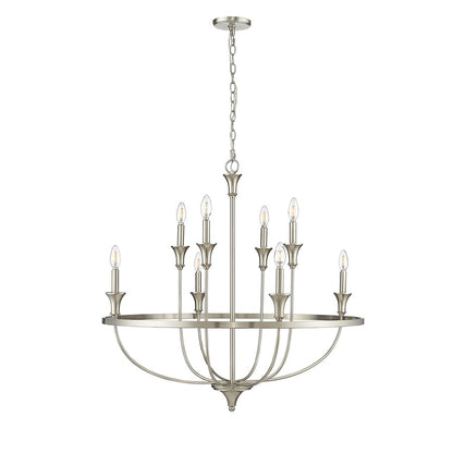Millennium Lighting Emery 8Lt Chandelier, Brushed Nickel
