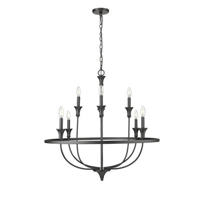 Millennium Lighting Emery 8Lt Chandelier, Black - 28108-MB