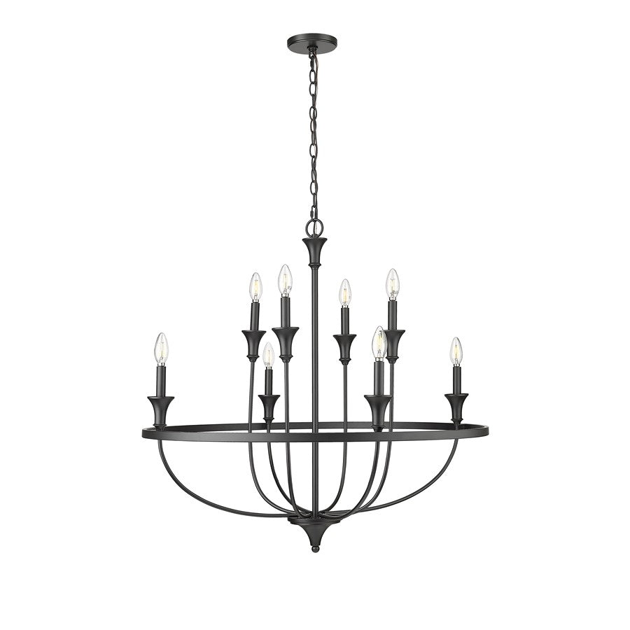 Millennium Lighting Emery 8Lt Chandelier, Black
