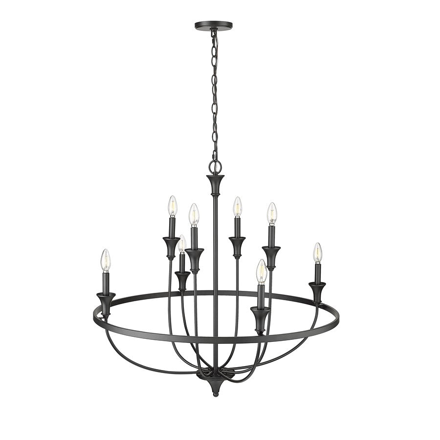 Millennium Lighting Emery 8Lt Chandelier, Black