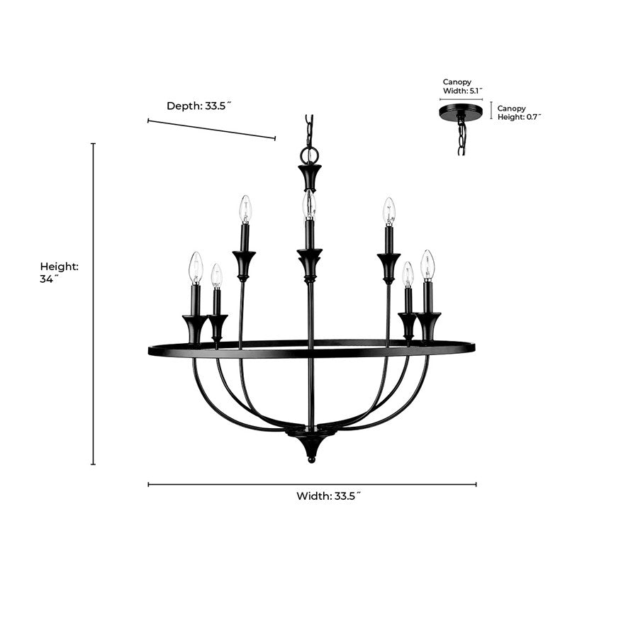 Millennium Lighting Emery 8Lt Chandelier, Modern Gold