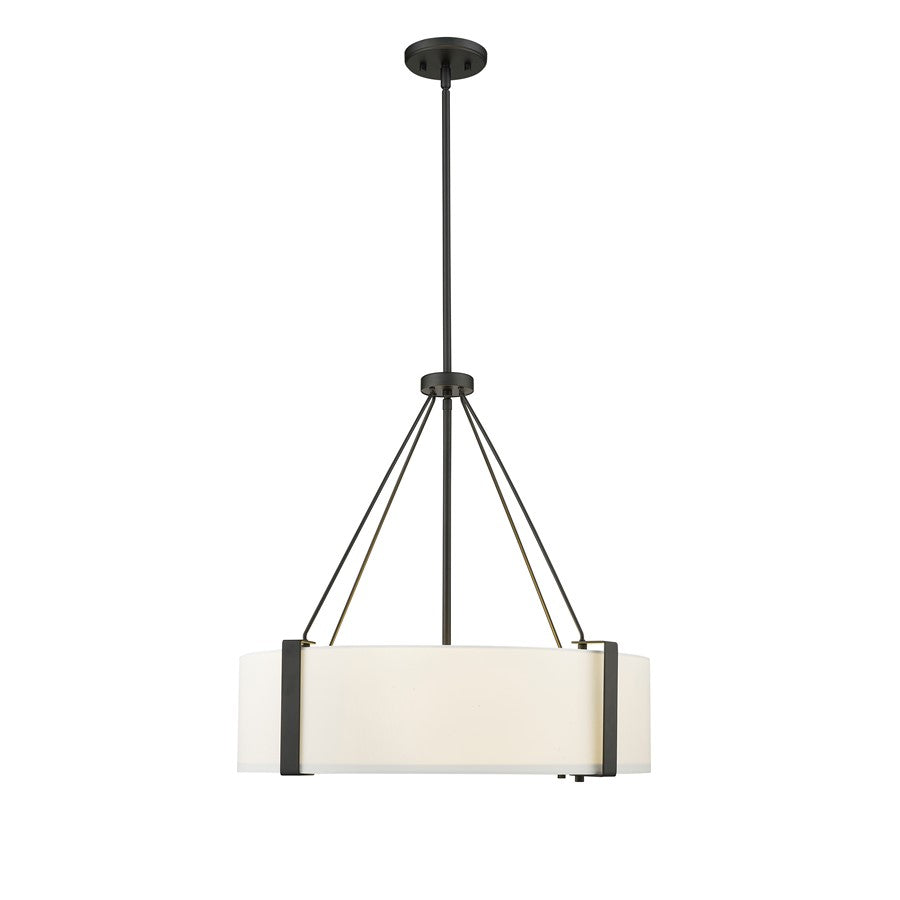 Millennium Lighting Telfar 3Lt Pendant, Black/White - 28203-MB-WH