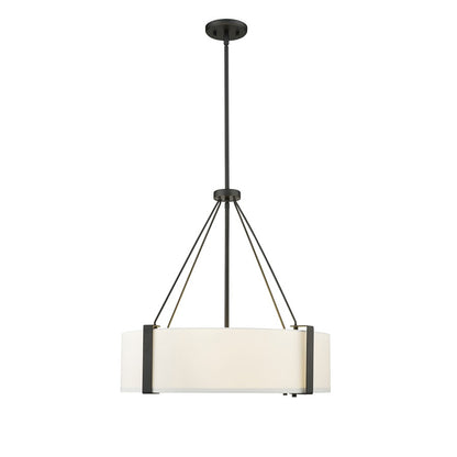 Millennium Lighting Telfar 3Lt Pendant, Black/White - 28203-MB-WH