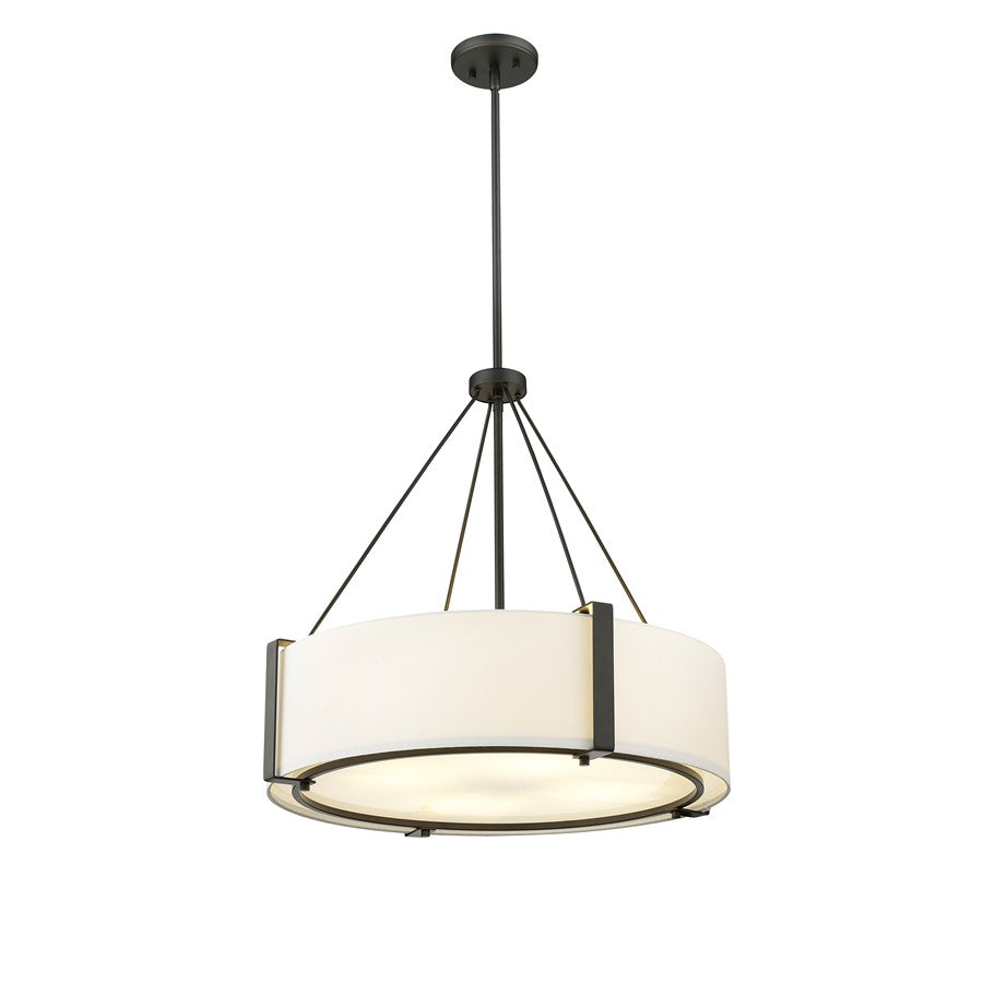 Millennium Lighting Telfar 3Lt Pendant, Black/White