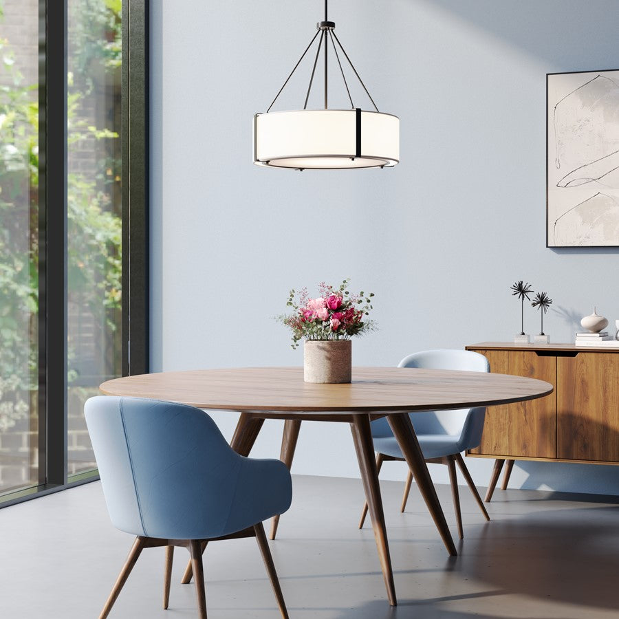 Millennium Lighting Telfar 3Lt Pendant, Black/White