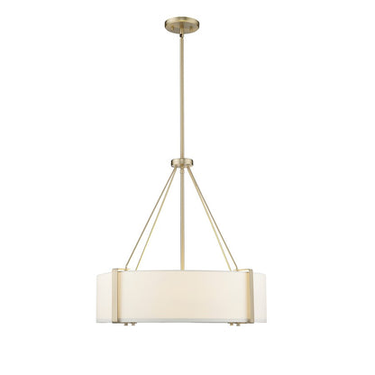 Millennium Lighting Telfar 3Lt Pendant, Modern Gold/White - 28203-MG-WH