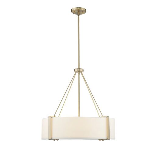 Millennium Lighting Telfar 3Lt Pendant, Modern Gold/White - 28203-MG-WH