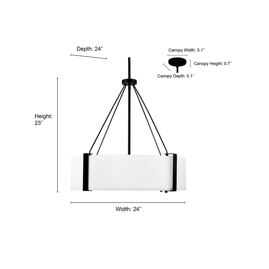 Millennium Lighting Telfar 3Lt Pendant, Modern Gold/White