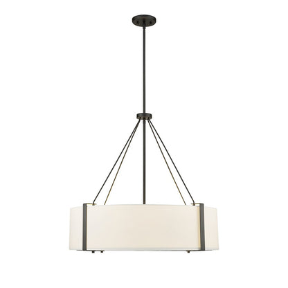 Millennium Lighting Telfar 6Lt Pendant, Black/White - 28206-MB-WH