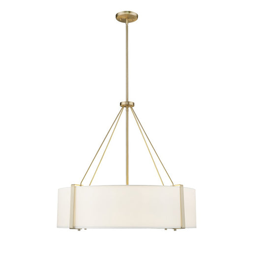 Millennium Lighting Telfar 6Lt Pendant, Modern Gold/White - 28206-MG-WH