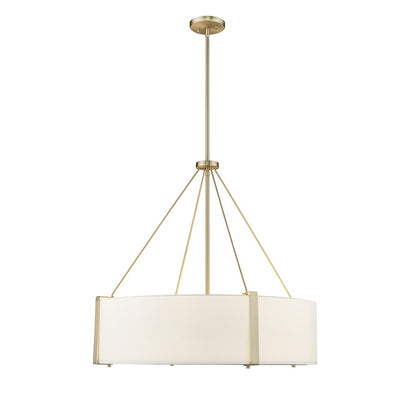Millennium Lighting Telfar 6Lt Pendant, Modern Gold/White