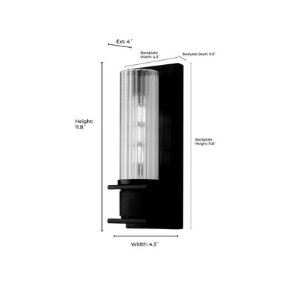 Millennium Lighting 1Lt 12" Wall Sconce, Black
