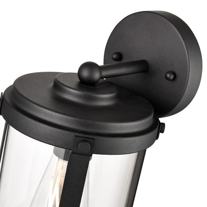 Millennium Pennfield 1Lt 11" Outdoor Wall Sconce, Black/Clear