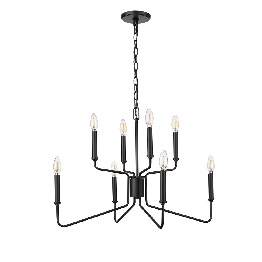 Millennium Lighting Raven 8 Light Chandelier, Matte Black - 29008-MB