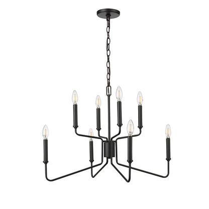 Millennium Lighting Raven 8 Light Chandelier, Matte Black - 29008-MB