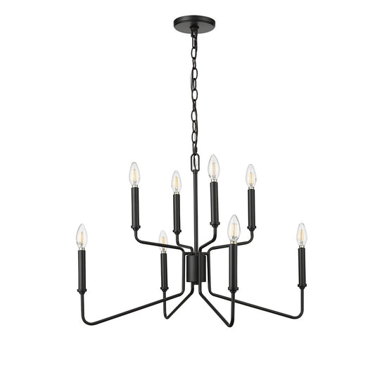 Millennium Lighting Raven 8 Light Chandelier, Matte Black - 29008-MB