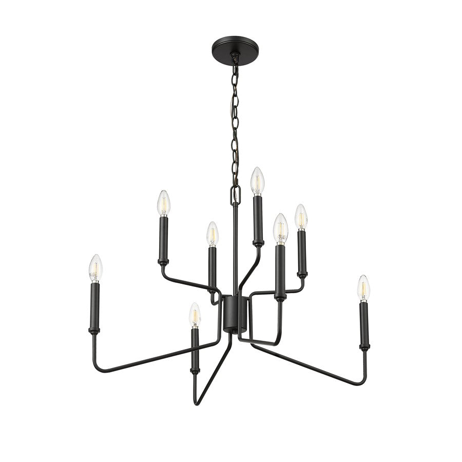 Millennium Lighting Raven 8 Light Chandelier, Matte Black
