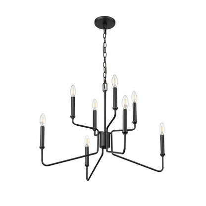 Millennium Lighting Raven 8 Light Chandelier, Matte Black