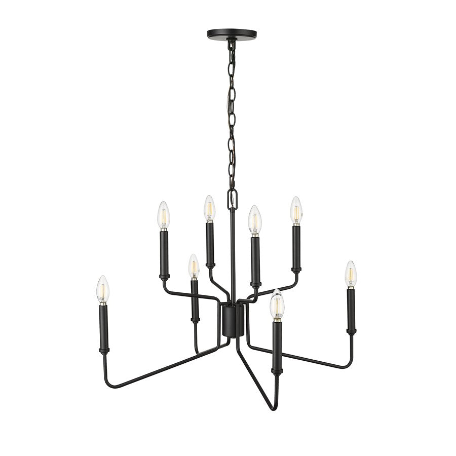 Millennium Lighting Raven 8 Light Chandelier, Matte Black
