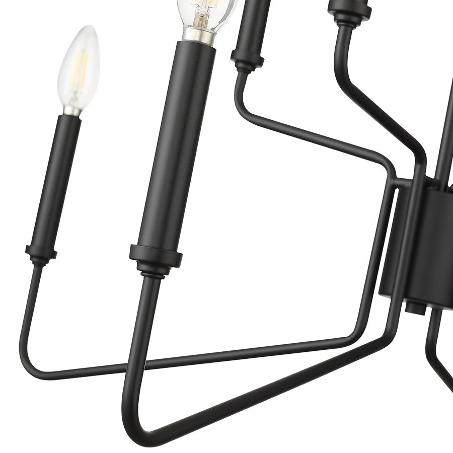 Millennium Lighting Raven 8 Light Chandelier, Matte Black