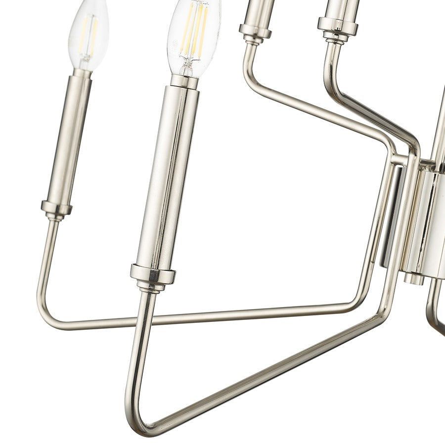 Millennium Lighting Raven 8 Light Chandelier, Polished Nickel