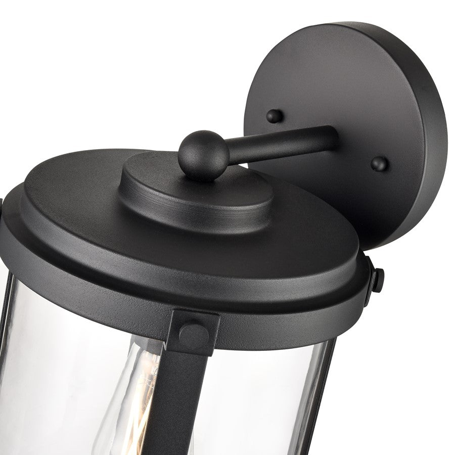 Millennium Pennfield 1Lt 17" Outdoor Wall Sconce, Black/Clear