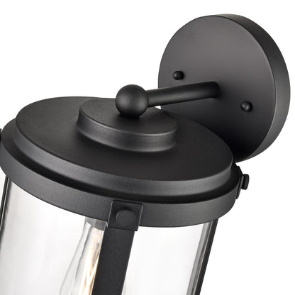 Millennium Pennfield 1Lt 17" Outdoor Wall Sconce, Black/Clear