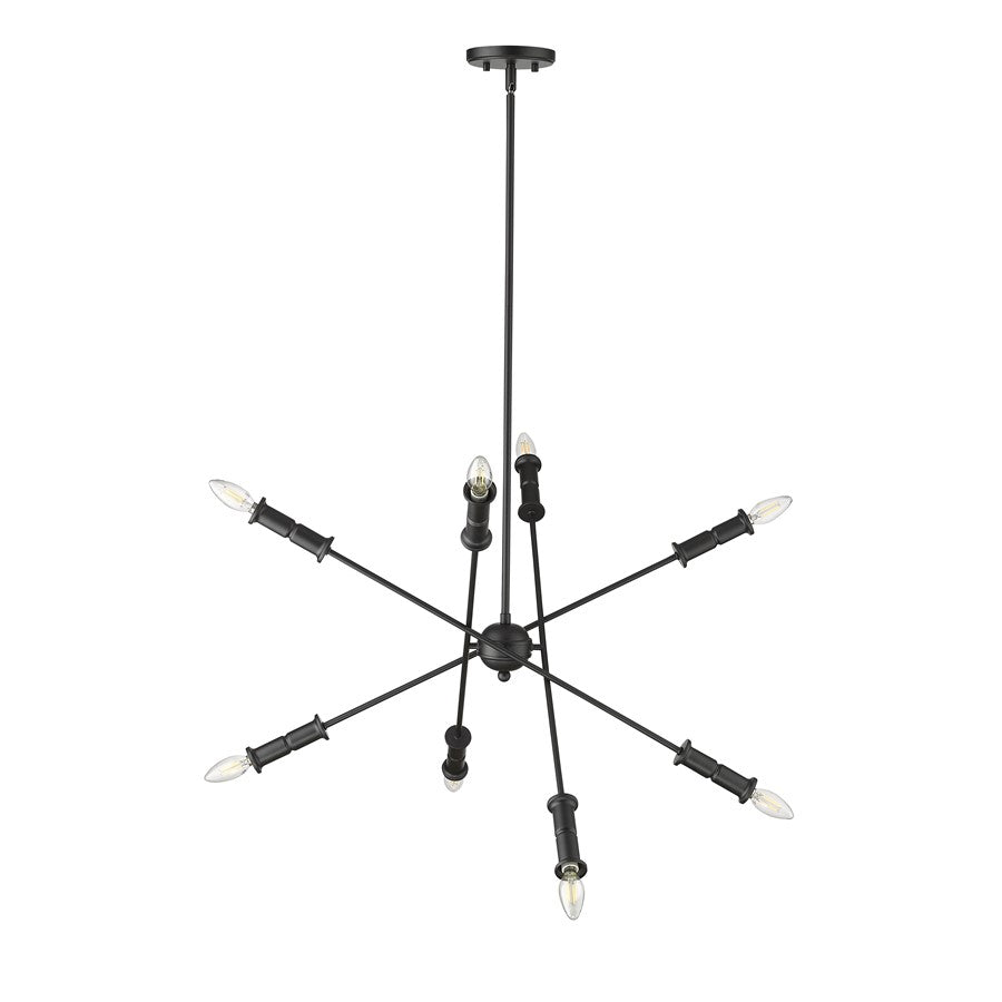 Millennium Lighting Potiss 8 Light Chandelier, Matte Black