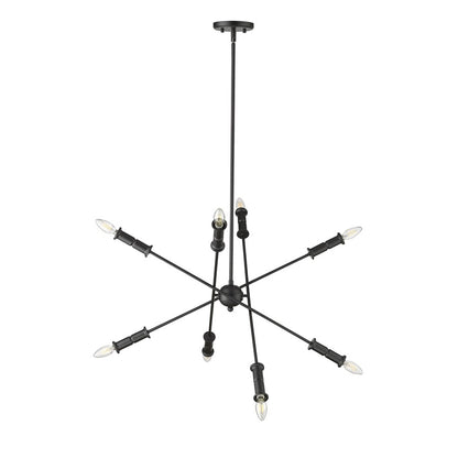 Millennium Lighting Potiss 8 Light Chandelier, Matte Black
