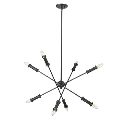 Millennium Lighting Potiss 8 Light Chandelier, Matte Black