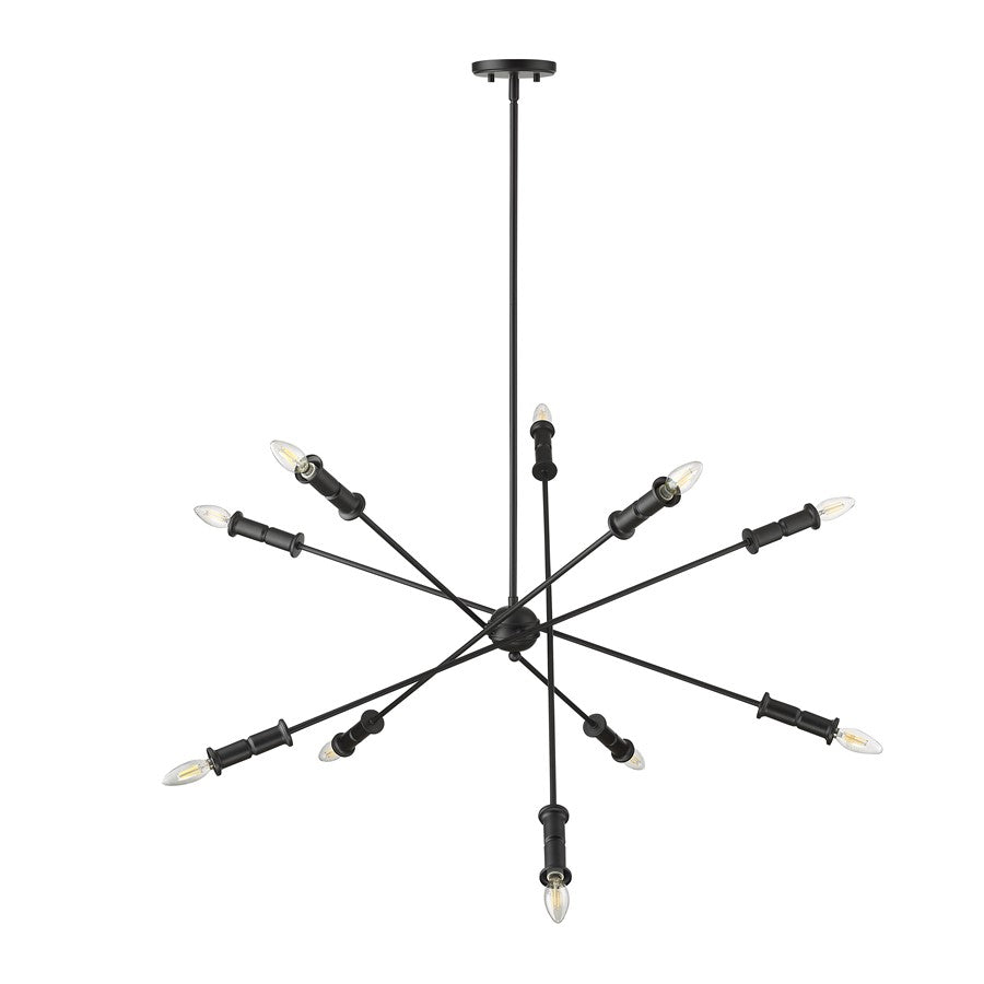Millennium Lighting Potiss 10 Light Chandelier, Matte Black