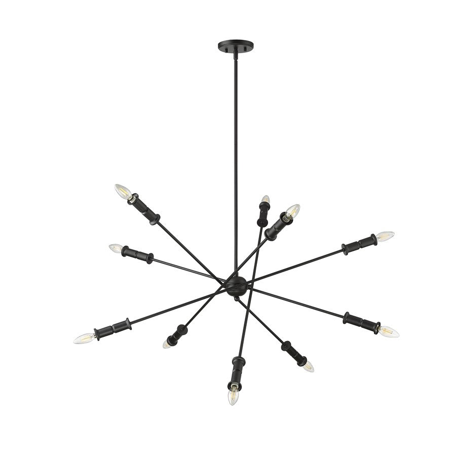 Millennium Lighting Potiss 10 Light Chandelier, Matte Black