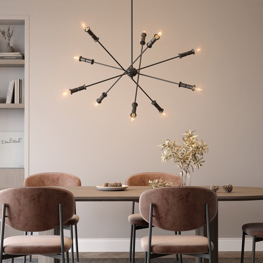 Millennium Lighting Potiss 10 Light Chandelier, Matte Black