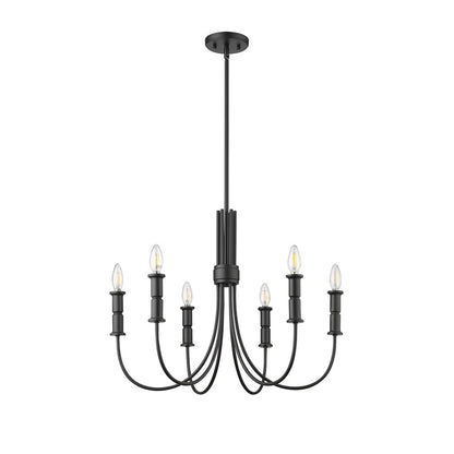 Millennium Lighting Potiss 6 Light Chandelier, Matte Black