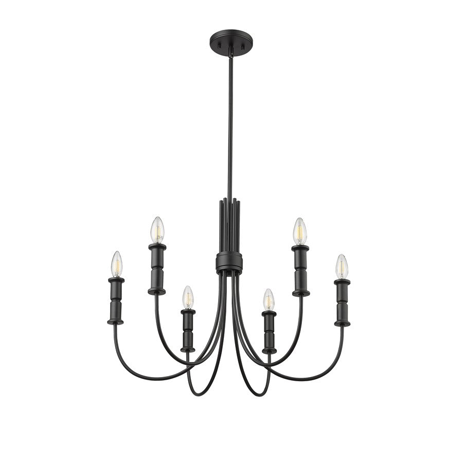 Millennium Lighting Potiss 6 Light Chandelier, Matte Black