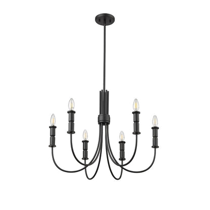 Millennium Lighting Potiss 6 Light Chandelier, Matte Black