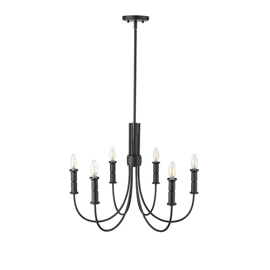 Millennium Lighting Potiss 6 Light Chandelier, Matte Black