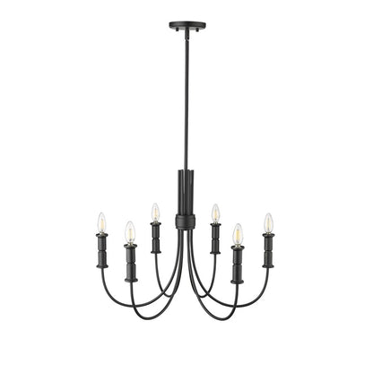 Millennium Lighting Potiss 6 Light Chandelier, Matte Black