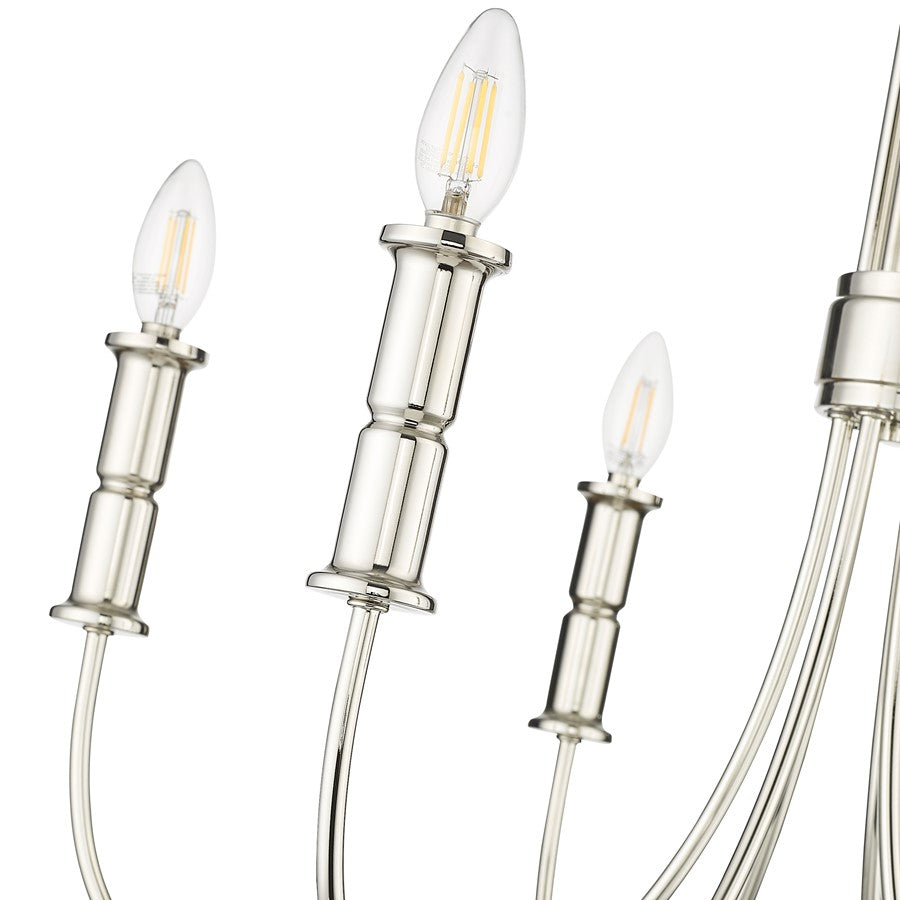 Millennium Lighting Potiss 6Lt Chandelier, Polished Nickel