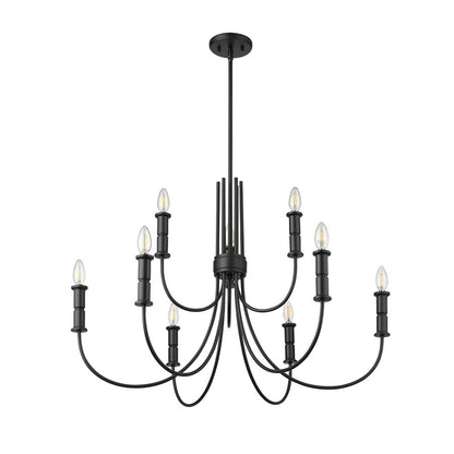 Millennium Lighting Potiss 9Lt Chandelier, Black